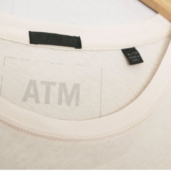 ATM Men's XL High Twist Hi Torsion Jersey Crew Neck Tee T Shirt Stucco $125 - Picture 11 of 16